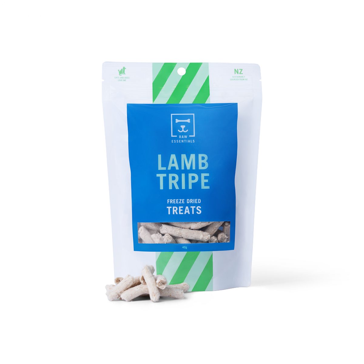 Raw Essentials Freeze Dried Lamb Green Tripe Treats For Cats & Dogs